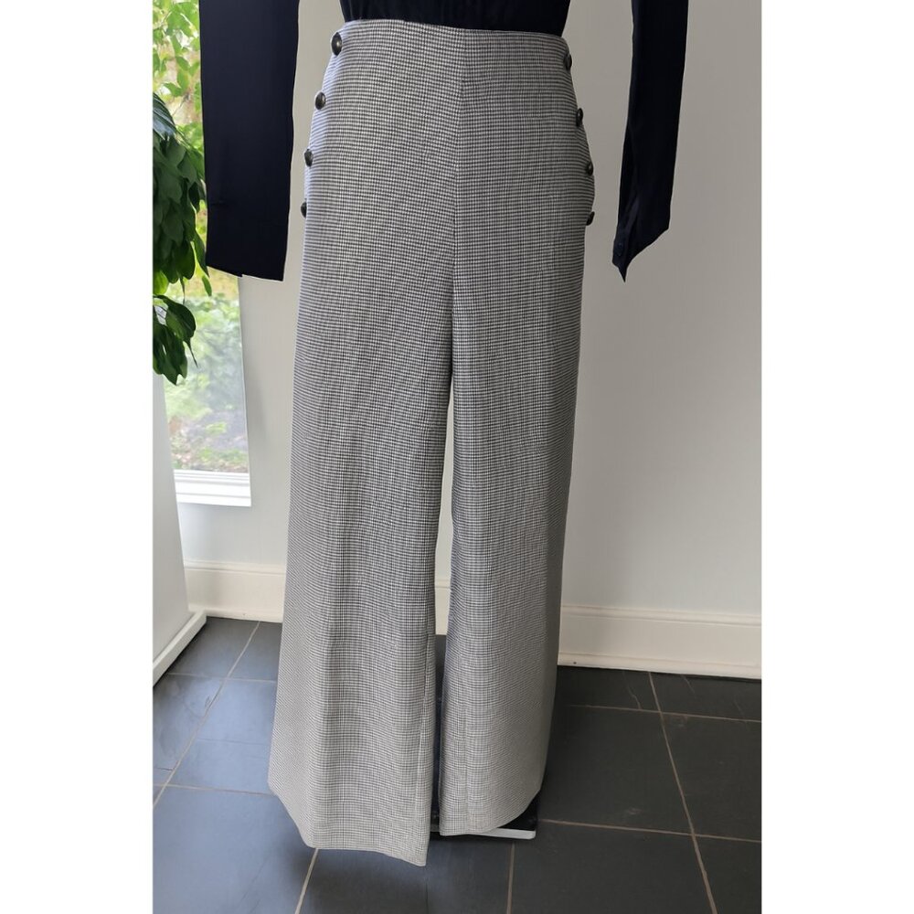 LOFT Houndstooth High-Rise Wide-Leg Trousers Size 8 NEW W/ TAGS